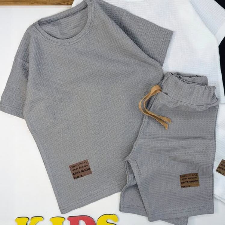 تیشرت شلوارک پسرانه بچه گانه شیک بیرونی /تیشرت شلوارک بیسکویتی