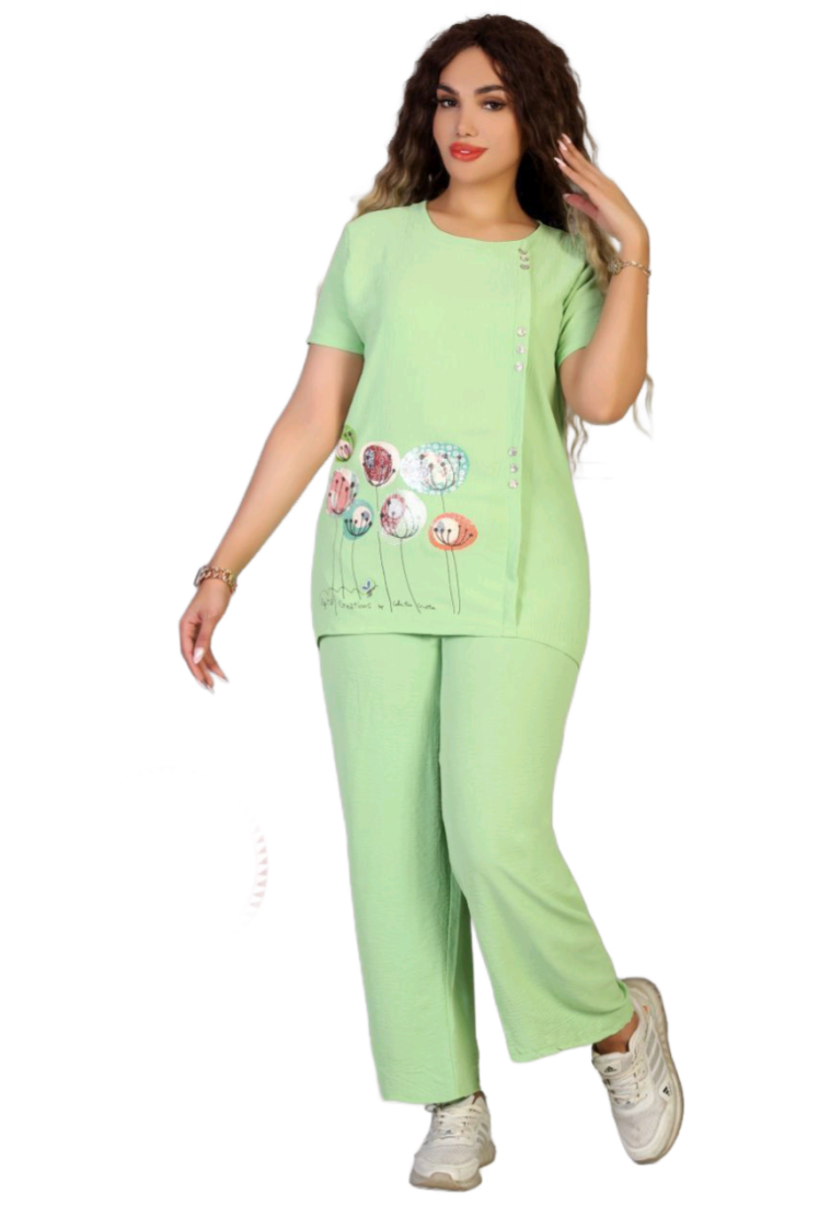 تیشرت شلوار شیک زنانه طرح قاصدک